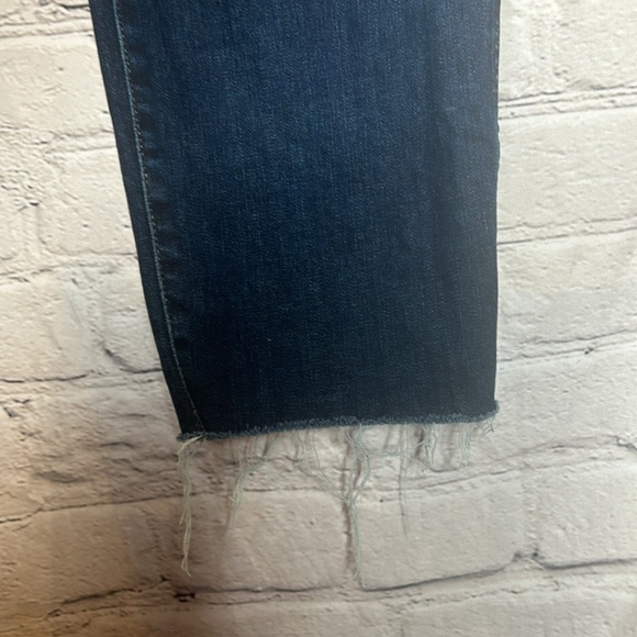 J. Crew Vintage Slim Straight Frayed Hem Blue Jeans Size 32 Petite - Picture 8 of 15